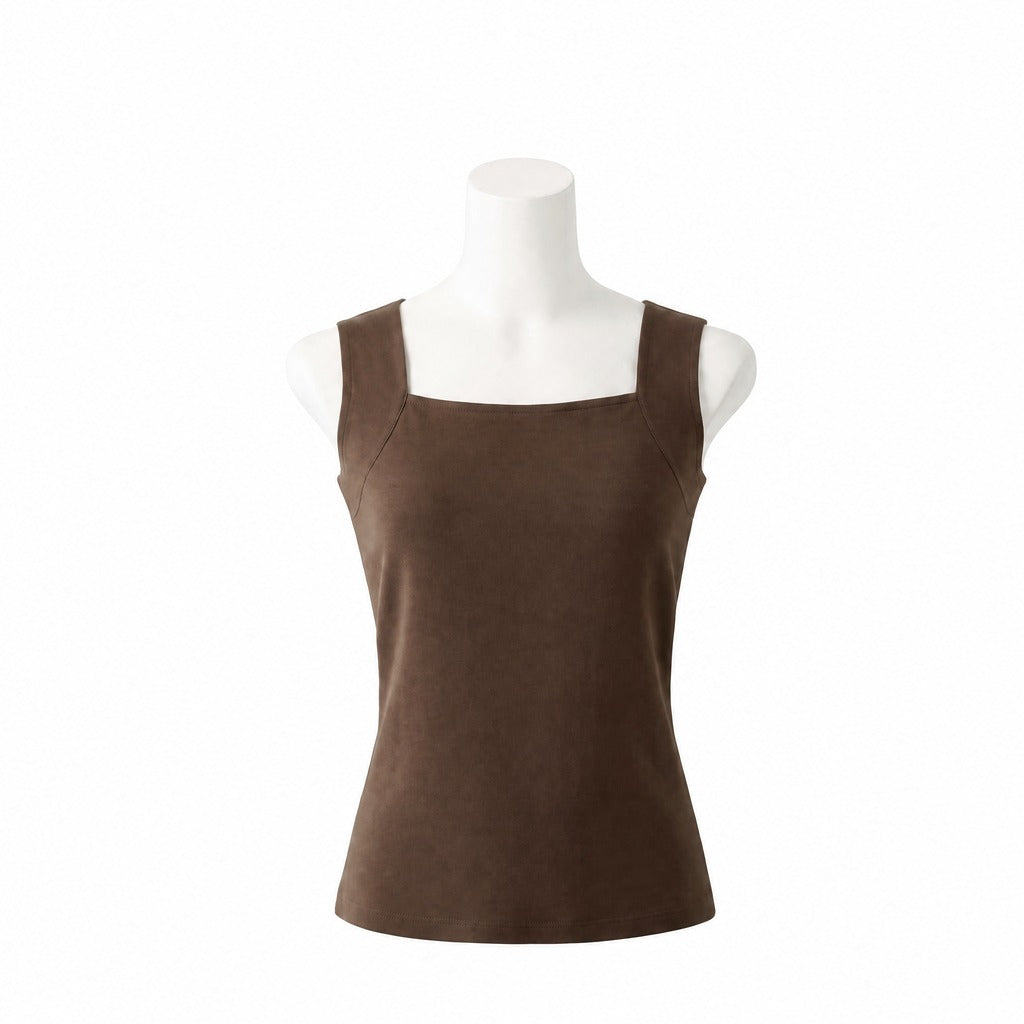 Maggie's Built-in Bra Comfort Tank in Coffee