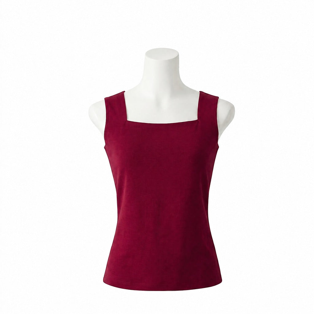 Maggie's Built-in Bra Comfort Tank in Red Wine
